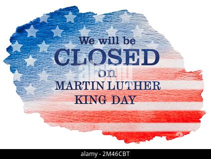 Unterschreiben Sie mit der Inschrift. Wir werden geschlossen sein Stockfoto