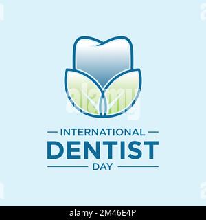 Vektorbildbanner Internationaler Zahnarzttag. Vektordarstellung Stock Vektor