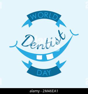 Hintergrund-Emblem zur Abbildung des World Dentist Day Vector. Vektordarstellung Stock Vektor