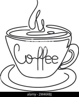 Eine Tasse Kaffee mit Dampfleinen Stock Vektor