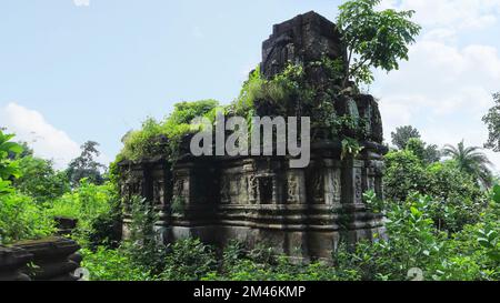 Blick auf den alten Jain-Tempel, Abhapur, Polo-Wald, Sabarkantha, Gujarat, Indien. Stockfoto