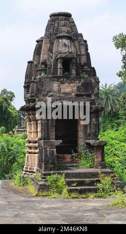 Blick auf die antiken Ruinen des Jain-Tempels, erbaut im 15.. Jahrhundert, Abhapur, Polo-Wald, Sabarkantha, Gujarat, Indien. Stockfoto