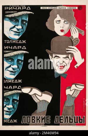 Altes russisches Poster - Stenberg Brothers 1924, raffinierte Operatoren - Filmposter. Stockfoto