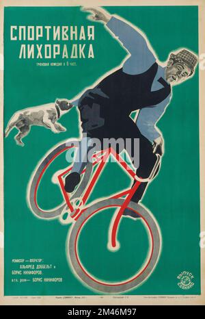 sowjetisches Vintage-Poster - SPORTFIEBER von den Stenberg-Brüdern 1928 Stockfoto