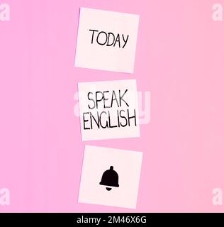 Konzeptionelle Darstellung sprechen Englisch. Internet Concept Study Another Foreign Language Online Verbal Courses Stockfoto