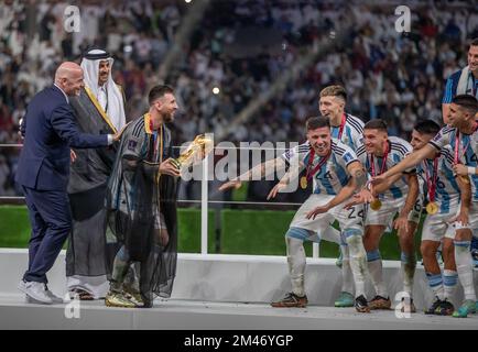 Lusail, Catar. 18.. Dezember 2022. Argentinien gegen Frankreich, Spiel gültig für das Finale der FIFA-Weltmeisterschaft 2022 im Lusail International Stadium, Doha, Katar Gutschrift: Juan Antonio Sánchez/FotoArena/Alamy Live News Stockfoto