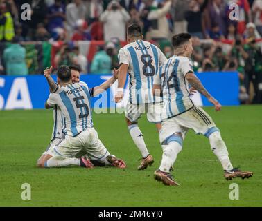 Lusail, Catar. 18.. Dezember 2022. Argentinien gegen Frankreich, Spiel gültig für das Finale der FIFA-Weltmeisterschaft 2022 im Lusail International Stadium, Doha, Katar Gutschrift: Juan Antonio Sánchez/FotoArena/Alamy Live News Stockfoto