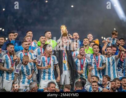 Lusail, Catar. 18.. Dezember 2022. Argentinien gegen Frankreich, Spiel gültig für das Finale der FIFA-Weltmeisterschaft 2022 im Lusail International Stadium, Doha, Katar Gutschrift: Juan Antonio Sánchez/FotoArena/Alamy Live News Stockfoto