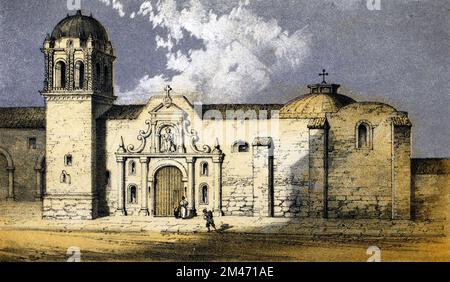 Kirche Santo Domingo, Cuzco aus dem Buch Cuzco : eine Reise in die antike Hauptstadt Perus : mit einem Bericht über die Geschichte, Sprache, Literatur und Antiquitäten der Inkas und Lima : ein Besuch der Hauptstadt und Provinzen des modernen Peru : Mit einer Skizze der viktorianischen Regierung, der Geschichte der republik und einem Überblick über die Literatur und Gesellschaft Perus von Sir Clements Robert Markham, 1830-1916; Lithograf Vincent Brooks, 1815-1885, Veröffentlichungsdatum 1856 Publisher Chapman and Hall, 193, Piccadilly London: Stockfoto