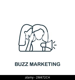 Symbol für „Buzz Marketing“. Monochrom Simple Marketing Strategy Icon für Vorlagen, Webdesign und Infografiken Stock Vektor