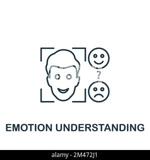 Symbol für das Verständnis von Emotionen. Monochrom Simple Neuromarketing Icon für Templates, Webdesign und Infografiken Stock Vektor