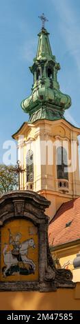 St. George Martyr Serbisch-orthodoxe Kirche (Szent-György-Tempel) in der Altstadt von Budapest, Ungarn, Stockfoto