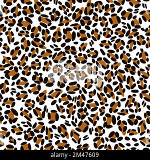 Hautvektor mit Leopardenmuster, Tarnvektor-Illustrationsdesign. Wildtiere mit nahtlosem Hintergrund. Tapete im afrikanischen Stil. Stock Vektor