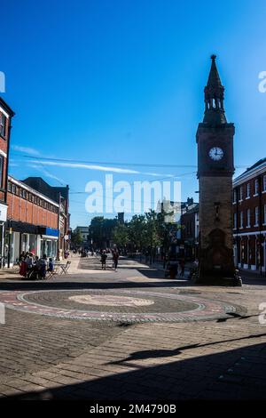 Ormskirk ist eine historische Marktstadt im Herzen von West-Lancashire. Stockfoto
