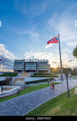 Bratislava (Pressburg): Errichtung des Nationalrates der Slowakischen Republik, slowakische Flagge in , , Slowakei Stockfoto
