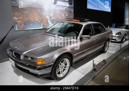 Eleganter BMW E38 750iL von Geheimagent 007 Stockfoto