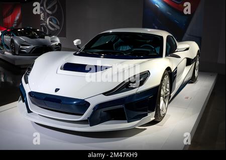 Details zum exklusiven Supercar 2018 Rimac Kühlkonzept Stockfoto