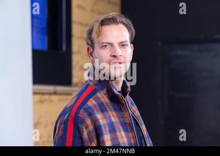 Rom, Italien. 19.. Dezember 2022. Alessandro Borghi nimmt an der Fotokonferenz des Films „Le Otto Montagne“ im Space Cinema Moderno in Rom Teil (Bild: © Matteo Nardone/Pacific Press via ZUMA Press Wire) Stockfoto