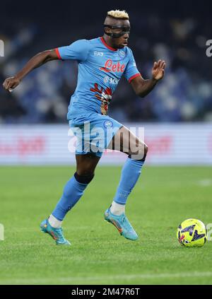 Neapel, Italien. 17.. Dezember 2022. Victor Osimhen von SSC Napoli während des Freundschaftsspiels zwischen SSC Napoli und Villarreal CF im Stadion Diego Armando Maradona in Neapel (Italien) am 17.. Dezember 2022. Foto: Cesare Purini/Insidefoto Credit: Insidefoto di andrea staccioli/Alamy Live News Stockfoto