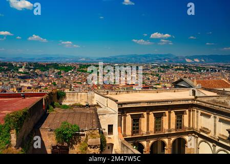 Blick auf Neapel vom Schloss Sant Elmo. Stockfoto