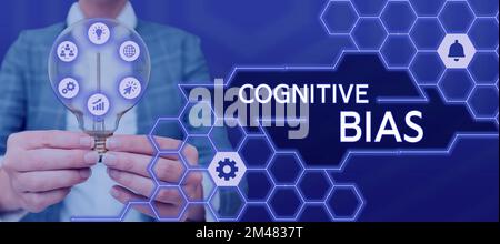 Konzeptionelle Bildunterschrift kognitive Vorurteile. Betriebsbegriffliche psychologische Behandlung psychischer Störungen Stockfoto