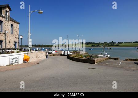 PENESTIN, Au Petit Bouchot Restaurant, Port de Trehiguier, Morbihan, Bretagne, Bretany, Frankreich, Europa Stockfoto