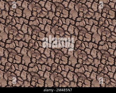 Getrocknete, rissige Untergrundstruktur der globalen Erwärmung des Sees Stockfoto