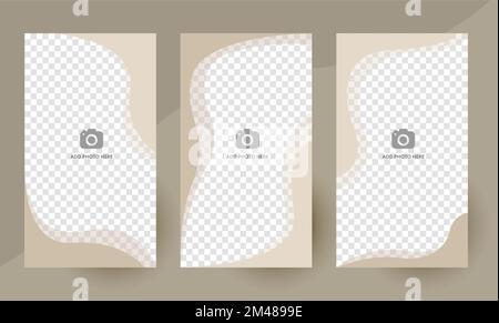 Textvorlagen für soziale Medien oder Banner. Vertikale Vorlagen mit Platz für ein Bild. Vektordarstellung Stock Vektor
