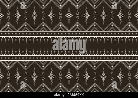 Geometrisches ethnisches Muster nahtloser Mustervektor. Stil ethnische abstrakte Geometrie zweifarbiges Textil. Muster für Stoff, Hintergrund, Winter, Kissen, Stock Vektor
