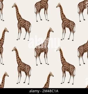 Nahtloses Muster mit Giraffe. Vektor. Stock Vektor