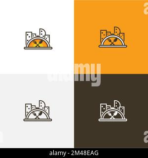 Kombination aus Vector Restaurant und Immobilienlogo. Symbol für Essen und Haus oder Icon.EPS 10 Stock Vektor