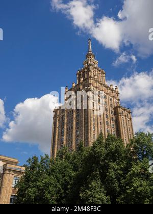 Lettische Akademie der Wissenschaften (oder Stalins Geburtstagskuchen), Riga, Lettland, baltische Staaten, Europa Stockfoto