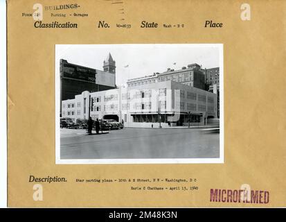 Star Parking Plaza. Originaltitel: Star Parking Plaza - 10. & E Street, NW - Washington, DC Earle C Chathams - 13. April 1940. Bundesstaat: Bezirk Columbia. Ort: Washington, D.C. Stockfoto