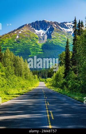 Stewart-Cassiar Highway; nahe Red Flats Rest Area; Oweegee Range; British Columbia; Kanada Stockfoto