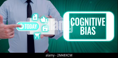 Konzeptionelle Bildunterschrift kognitive Vorurteile. Betriebsbegriffliche psychologische Behandlung psychischer Störungen Stockfoto