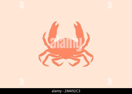 Silhouette mit roten Krabben. Darstellung isolierter Vektoren. Stock Vektor