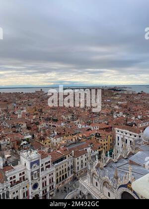 Ein Luftbild von St. Mark's Campanile Stockfoto