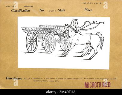 Clabularis (Wagen). Originalunterschrift: 66-Set - Nr. 34. Abb. 33 Clabularis - ein Wörterbuch römischer und griechischer Antiquitäten mit fast 2.000 Gravuren auf Holz. Von Anthony Rich, London 1873. Stockfoto