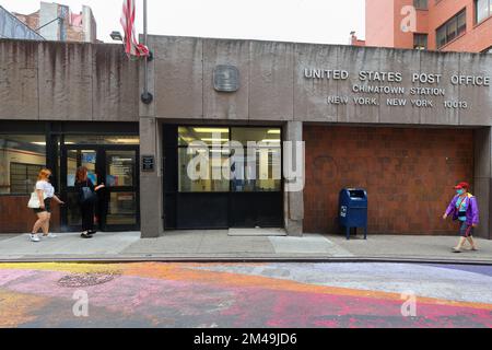 Mabel Lee Memorial Postamt, 6 Doyers Street, New York. Postamt umbenannt von Concress zu Ehren von Dr. Mabel Ping Hua Lee, chinesischer amerikanischer Suffragist Stockfoto