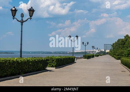 Flussufer der Wolga, Samara, Russland Stockfoto