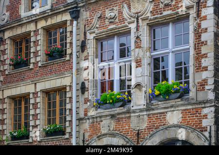 Grande Place, Barockfassaden, UNESCO-Weltkulturerbe, Altstadt von Arras, Departement Pas-de-Calais, Region Hauts-de-France, Frankreich Stockfoto