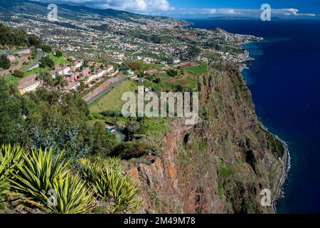 Vom Glasboden-Skywalk aus gesehen, Cabo Girao, Funchal, Madeira Island, Portugal Stockfoto