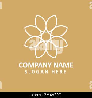 Blumen-Logo, Bild kostenlos, Design-Vorlage für Blumenkonzept-Logo Stockfoto