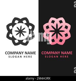 Blumen-Logo, Bild kostenlos, Design-Vorlage für Blumenkonzept-Logo Stockfoto