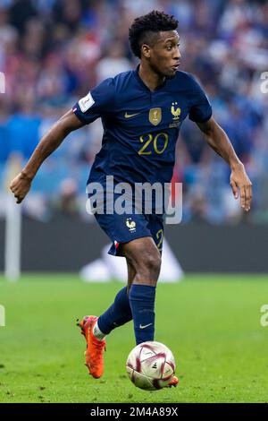 Lusail, Katar. 18.. Dezember 2022. Fußball: Weltmeisterschaft, Argentinien - Frankreich, Endrunde, Finale, Lusail Stadium, Frankreichs Kingsley Coman in Aktion. Kredit: Tom Weller/dpa/Alamy Live News Stockfoto