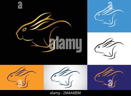 Rabbit Icon Logo-Design, Kreatives Rabbit Logo-Design. Darstellung des Vektorsymbols mit Tierlogo Stock Vektor