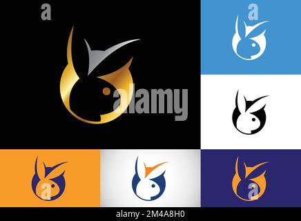 Rabbit Icon Logo-Design, Kreatives Rabbit Logo-Design. Darstellung des Vektorsymbols mit Tierlogo Stock Vektor