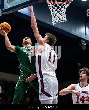 Dezember 18 2022 Moraga, CA USA während des NCAA Männer Basketballspiels zwischen Colorado State Rams und den Saint Mary's Gaels. Colorado State schlug Saint Mary's 62-60 im University Credit Union Pavilion Moraga Calif Thurman James/CSM Stockfoto