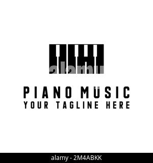 Piano Button sieht attraktiv aus Bildgrafik Symbol Logo Design abstraktes Konzept Vektormaterial. Kann als Symbol für Musik verwendet werden. Stock Vektor