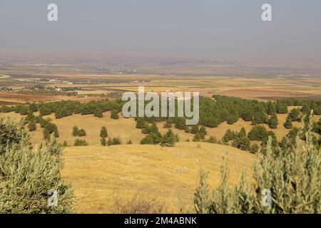 Antike Stätte Gobefri Tepe ist ein prähistorischer Ort von vor 12000 Jahren in Sanliurfa, Türkei, Gobeklitepe in Sanliurfa. Der älteste Tempel der WOR Stockfoto